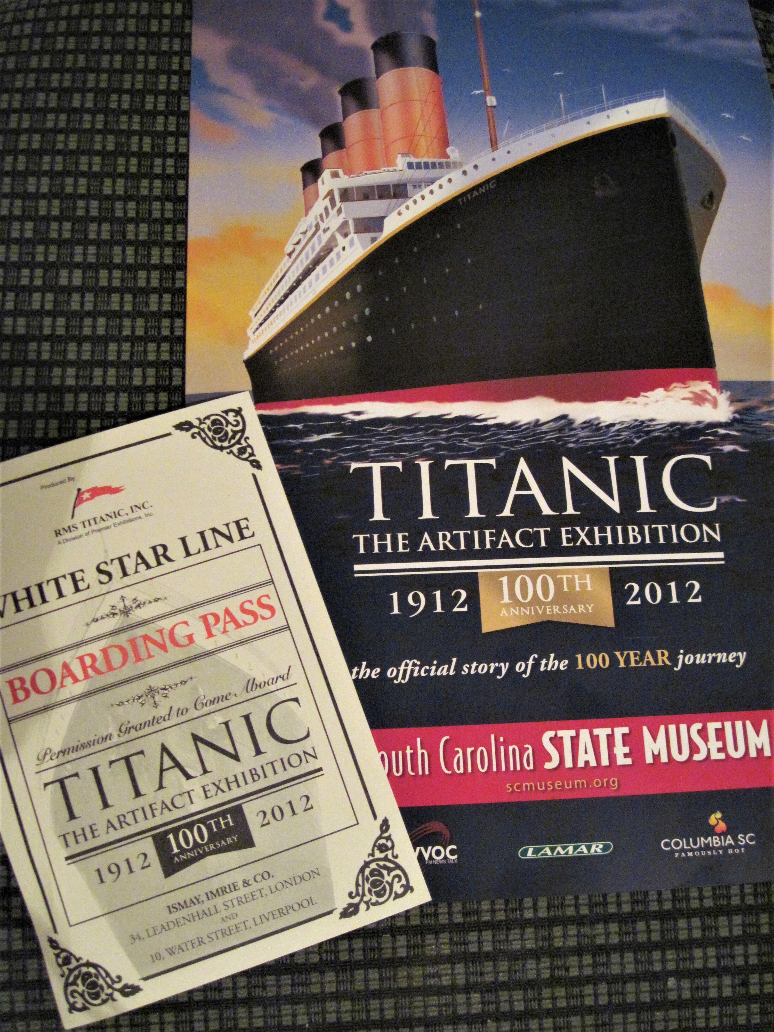 Titanic Passenger Ticket and Titanic Camp brochure
