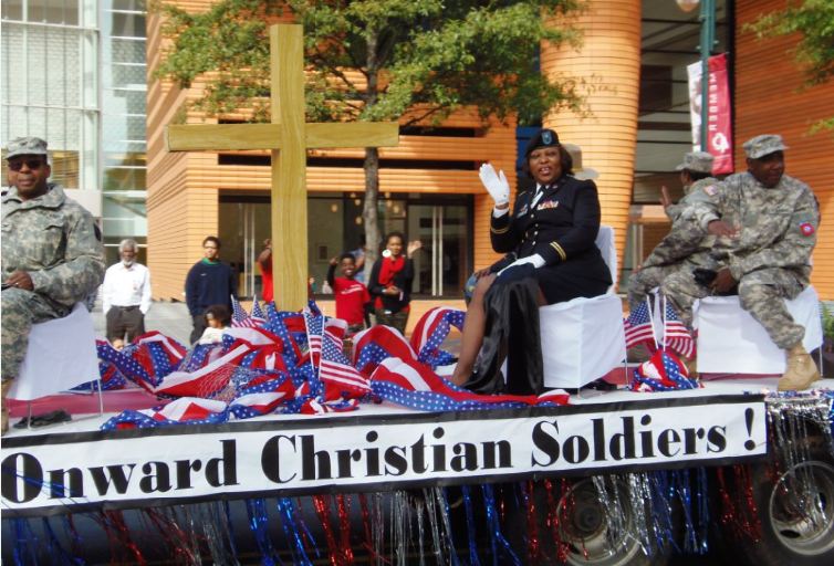 Onward Christian Soldier parade float