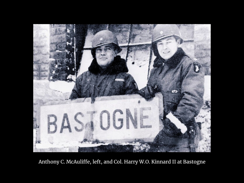 Anthony C. McAuliffe and Col. Harry W.O. Kinnard II at Bastogne