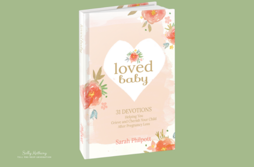 Book cover of LOVED BABY - book review, on miscarriage. Review by Sally Matheny