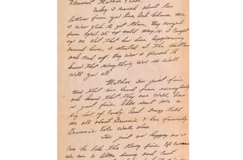 Shows a handwritten letter by Charles H. Walker to his mother. Dated May 30, 1944. Permission for use granted to Sally Matheny.