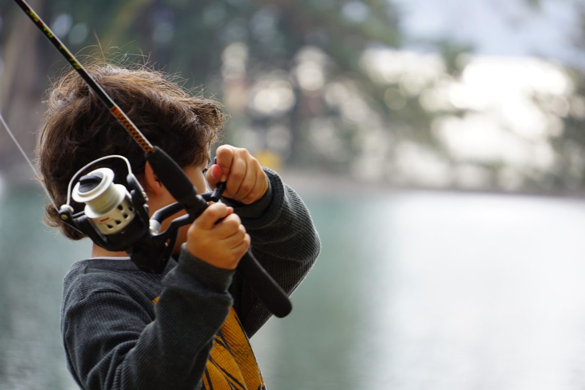 Child fishing.