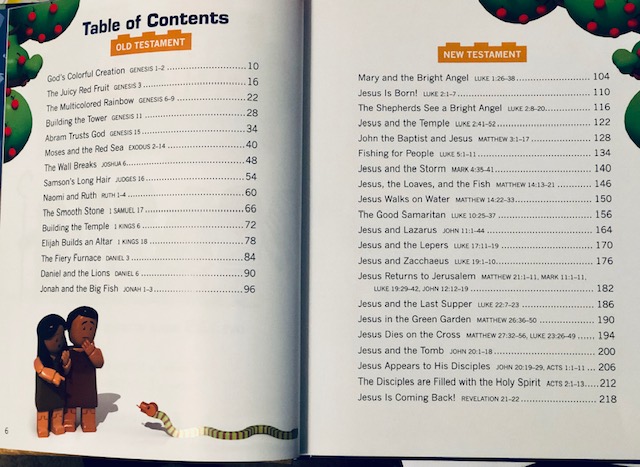 Contents of Brick Builders Bible