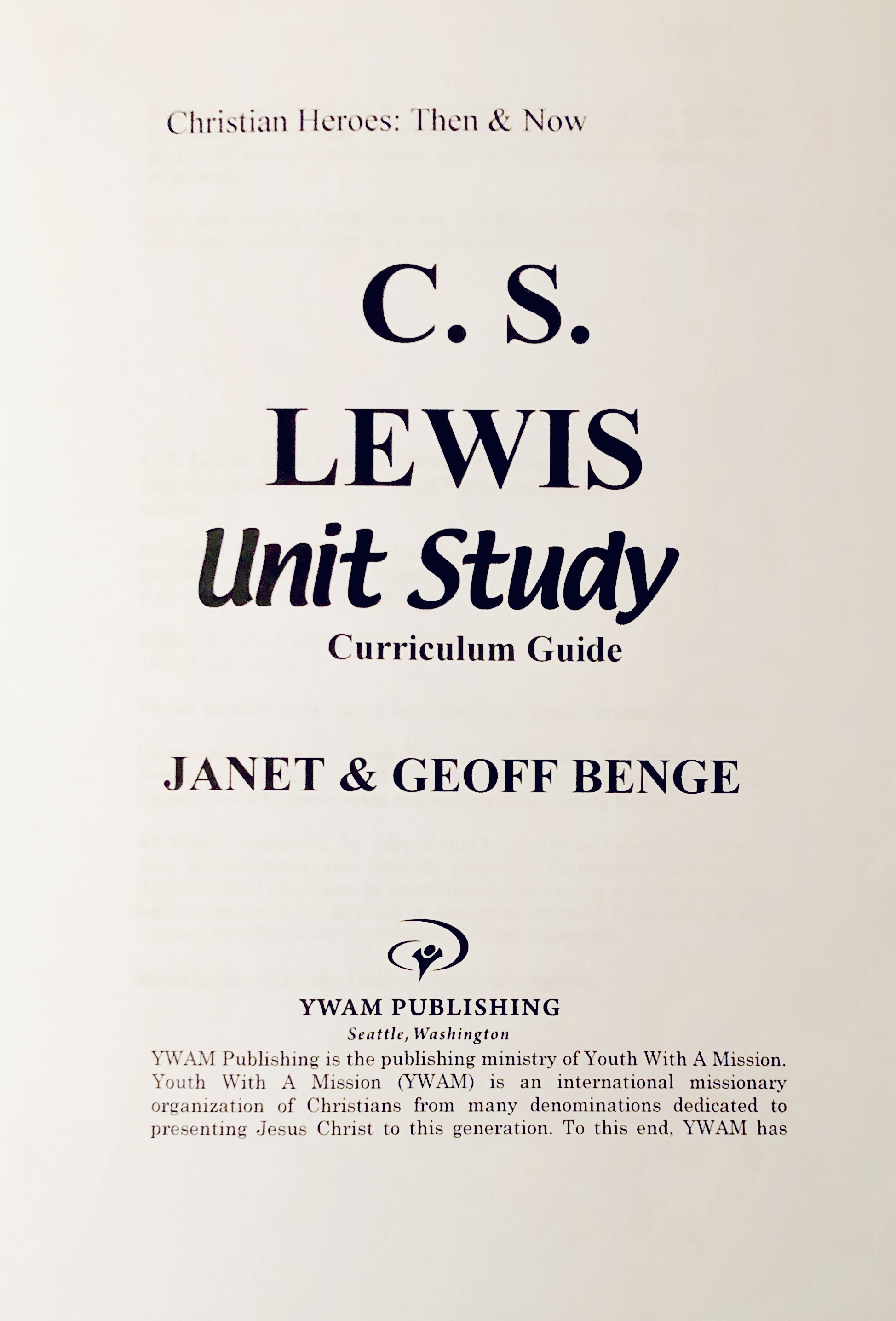 C.S. Lewis Unit Study cover