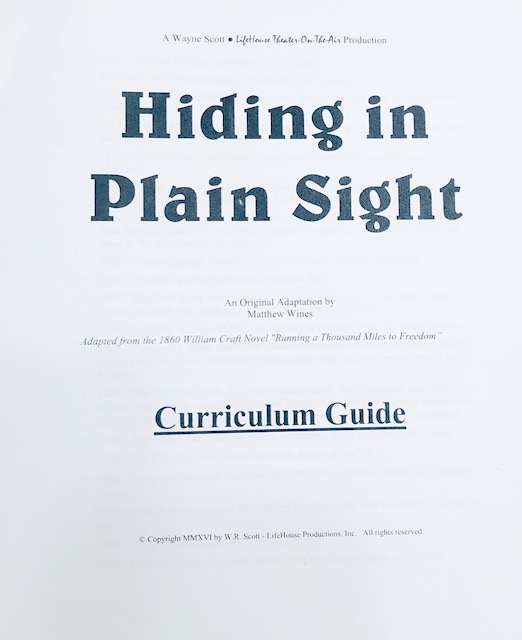 The front cover of the Curriculum Guide for "Hiding in Plain Sight"
