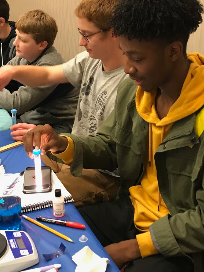 Non-science students conducting science experiments. Photo courtesy of College Prep Science.