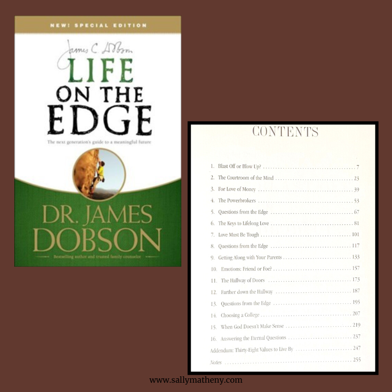 Shows the book cover and contents for LIFE ON THE EDGE.
