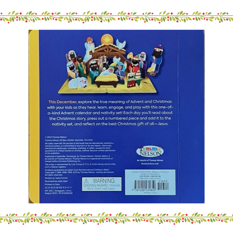 Back cover of MY ADVENT NATIVITY BOOK