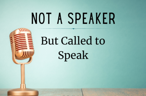 Shows a microphone. Text: Not a Speaker But Called to Speak
