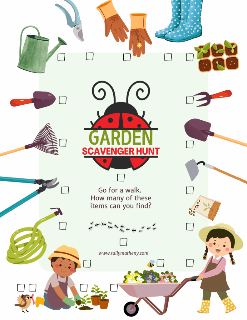 "Garden Scavenger Hunt" Activity page