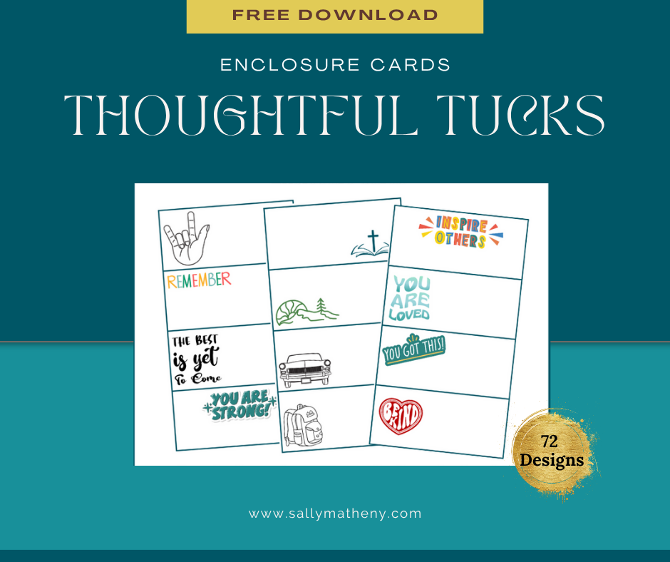 Thoughtful Tucks enclosure cards. Click to download.