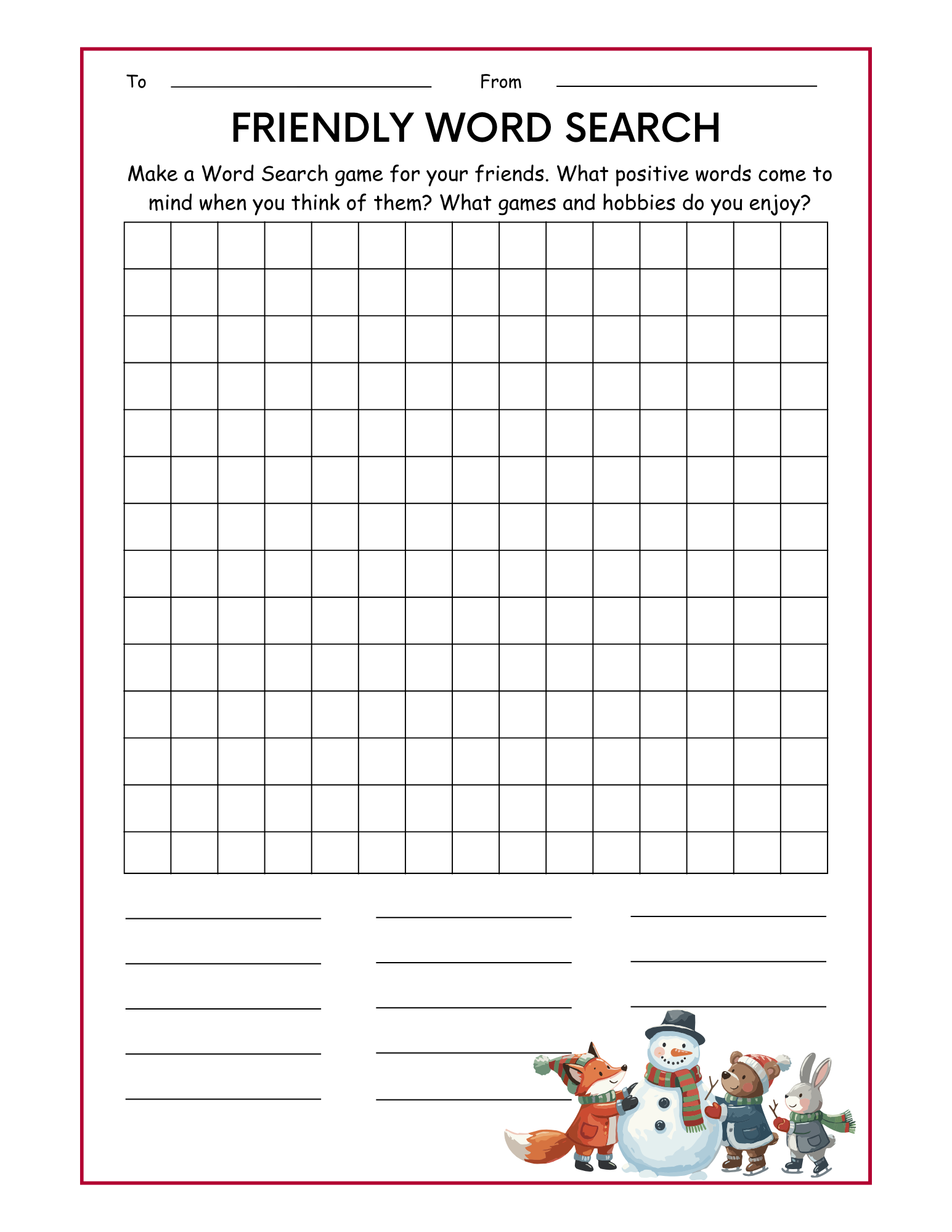 Friendly Word Search