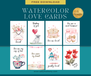 Watercolor Love Cards
