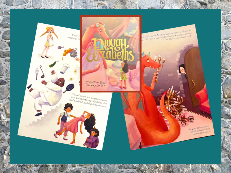 Inside pages from ENOUGH ELIZABETHES by Heather Harris Bergevin.