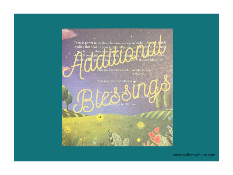 Page of blessings inside the book GOD'S GENTLE CARE.